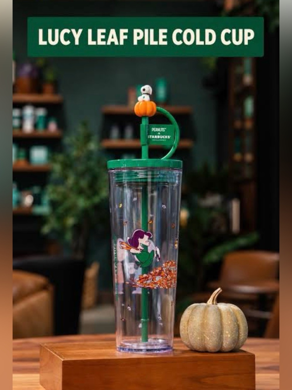 NEW Starbucks Peanuts 24 OZ Pumpkin Tumbler Cold Cup
